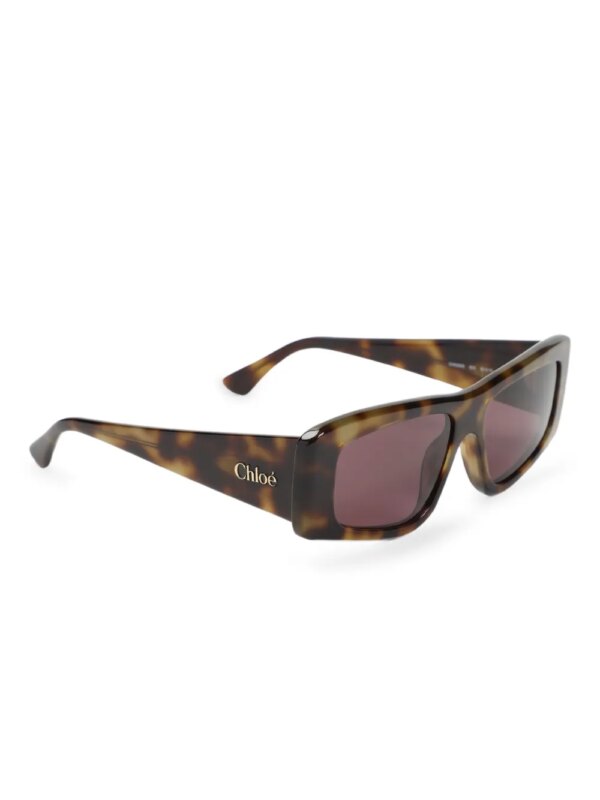 Chloé Eyewear Zonnebril met rechthoekig montuur - Bruin