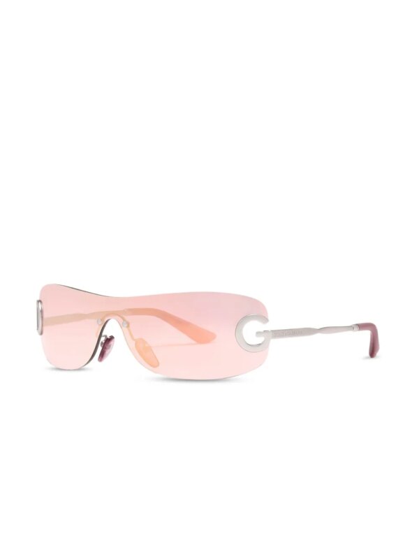 Dolce & Gabbana Eyewear Zonnebril met schildmontuur en logodetail - Zilver