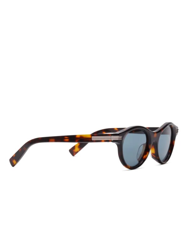 Zegna Zonnebril met schilpadschild design - Bruin