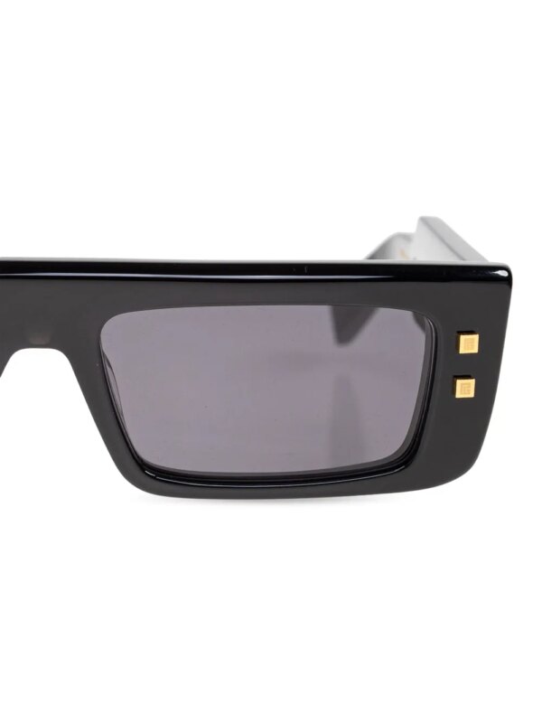 Balmain Eyewear Zonnebril met rechthoekig montuur - Zwart