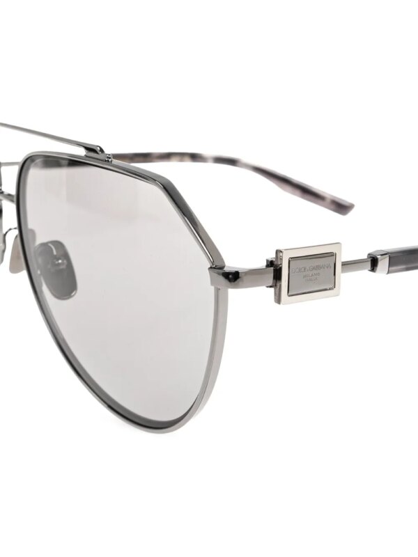 Dolce & Gabbana Eyewear Zonnebril met logoplakkaat - Zilver