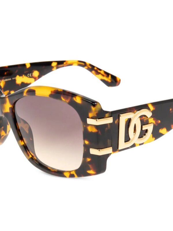Dolce & Gabbana Eyewear Zonnebril met DG-plakkaat - Bruin