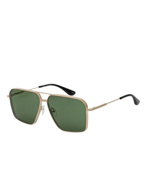 Alexander McQueen Eyewear Zonnebril met zeshoekig montuur - Goud