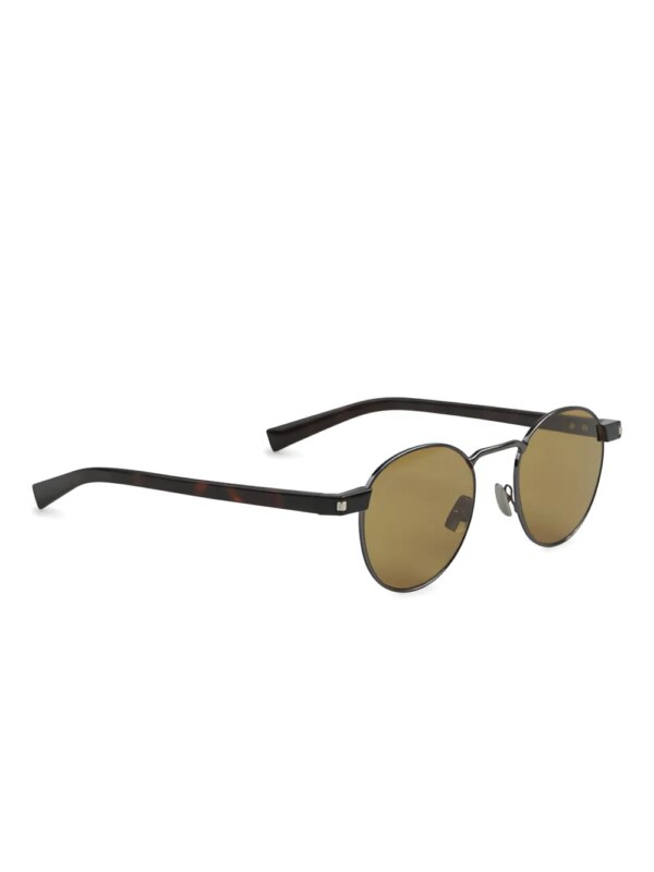 Saint Laurent Eyewear Zonnebril met rond montuur - Bruin