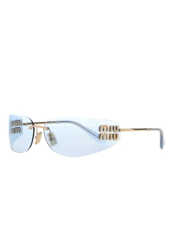 Miu Miu Eyewear Zonnebril met logo-applicatie - Goud