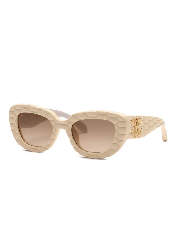 Roberto Cavalli Zonnebril met logoplakkaat - Beige