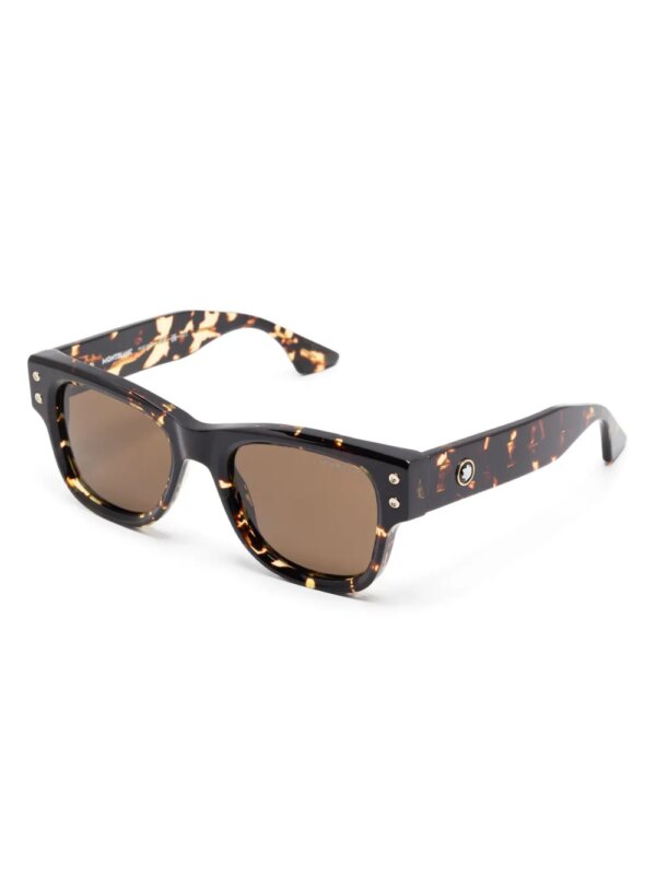 Montblanc Zonnebril met vierkant montuur - Bruin