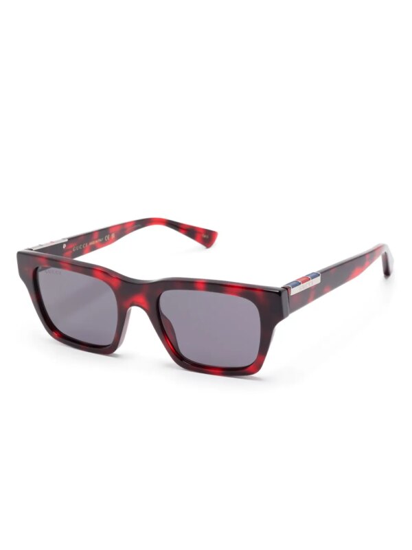 Gucci Eyewear Zonnebril met vierkant montuur - Rood