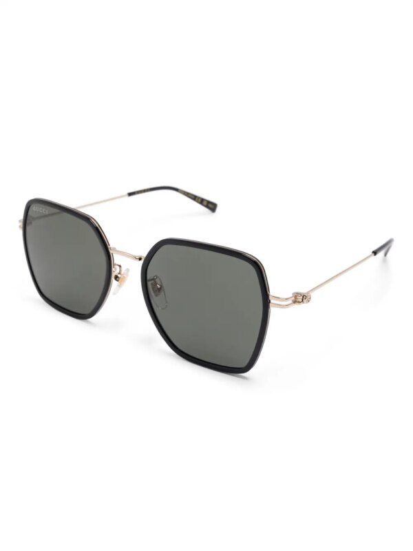 Gucci Eyewear Zonnebril met vierkant montuur - Zwart