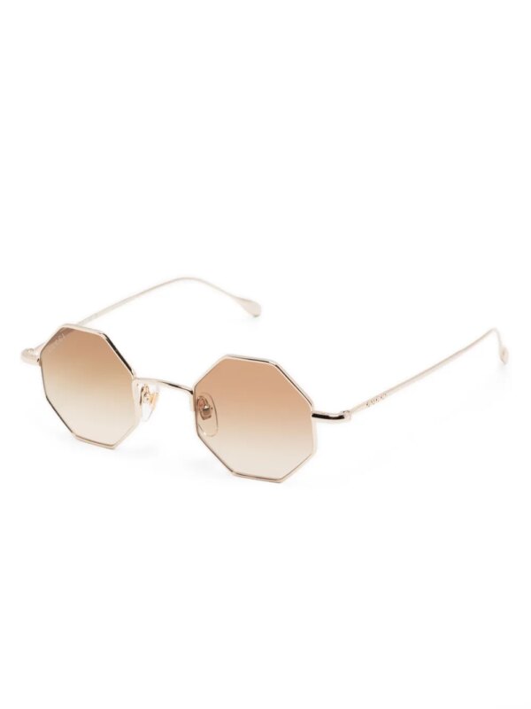 Gucci Eyewear Zonnebril met geometrisch montuur - Goud