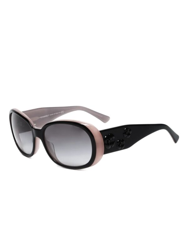 CHANEL Pre-Owned 2000s Camellia zonnebril - Zwart
