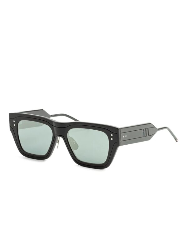 Thom Browne Eyewear Zonnebril met rechthoekig montuur - Zwart