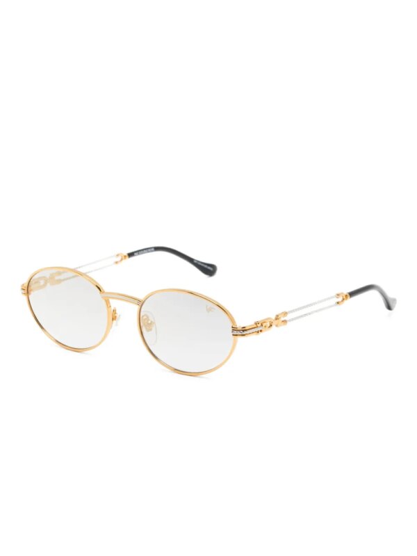 Vintage Frames Company Zonnebril met ovalen montuur en dubbel touw - Goud