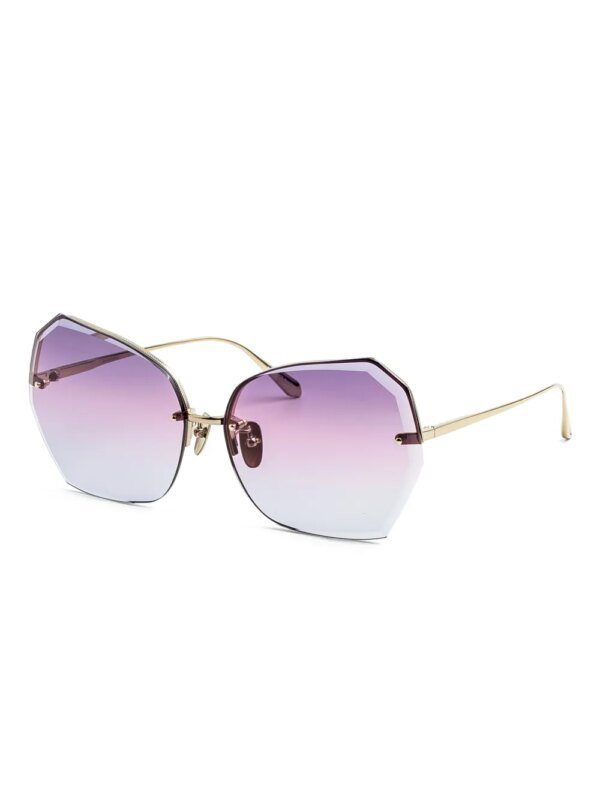 Linda Farrow Zonnebril met geometrisch montuur - Goud