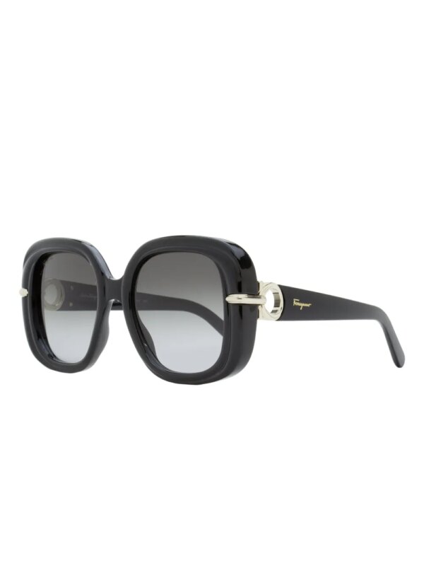 Ferragamo Eyewear Zonnebril met vierkant montuur - Zwart