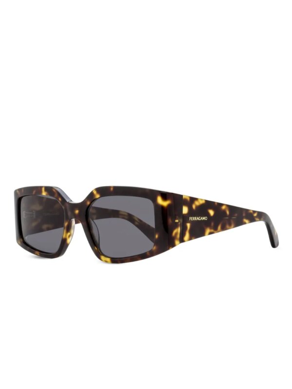 Ferragamo Eyewear Zonnebril met schilpadschild design - Bruin