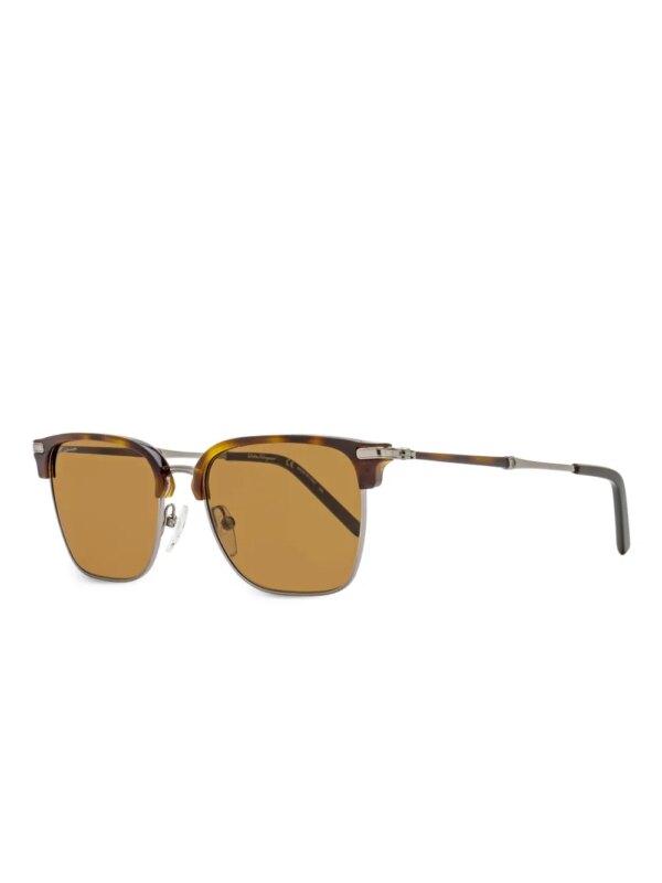 Ferragamo Eyewear Zonnebril met schilpadschild design - Bruin