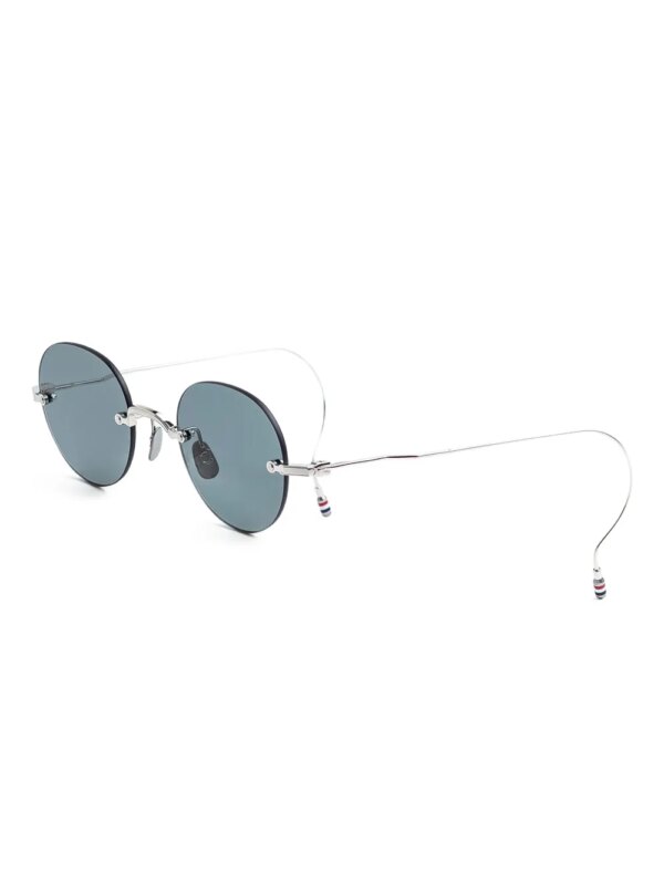 Thom Browne Eyewear Zonnebril met rond montuur - Zilver
