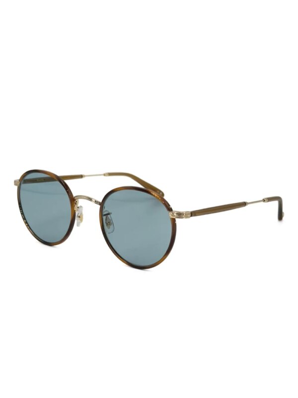 Garrett Leight Zonnebril met rond montuur - Bruin
