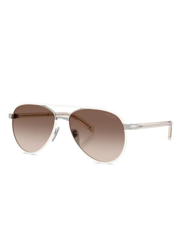 Prada Eyewear Zonnebril met gegraveerd logo - Wit