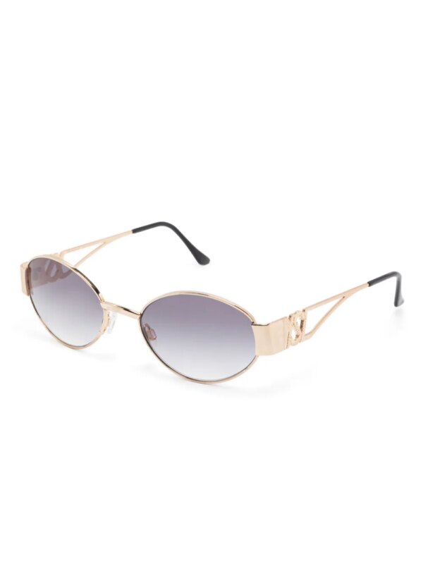Saint Laurent Pre-Owned Zonnebril met ovalen montuur - Goud