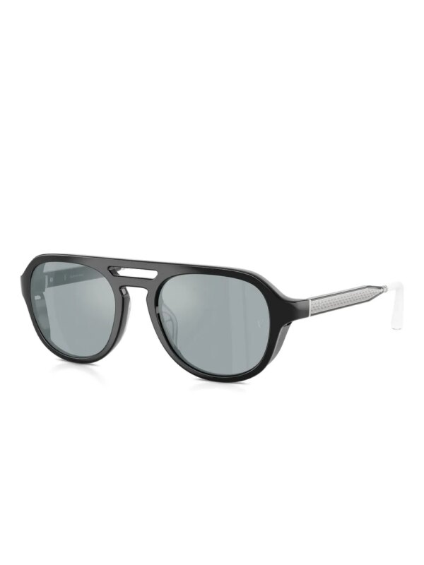 Oliver Peoples Zonnebril met metalen rond montuur - Zwart