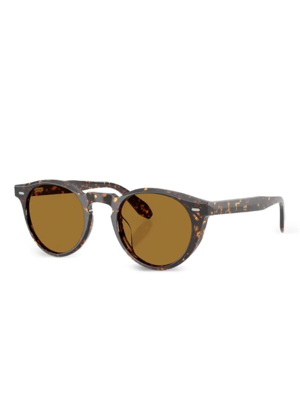 Oliver Peoples Zonnebril met rond montuur - Bruin