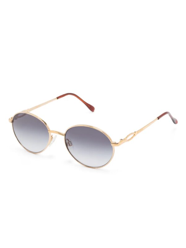 Saint Laurent Pre-Owned Zonnebril met ovalen montuur - Goud