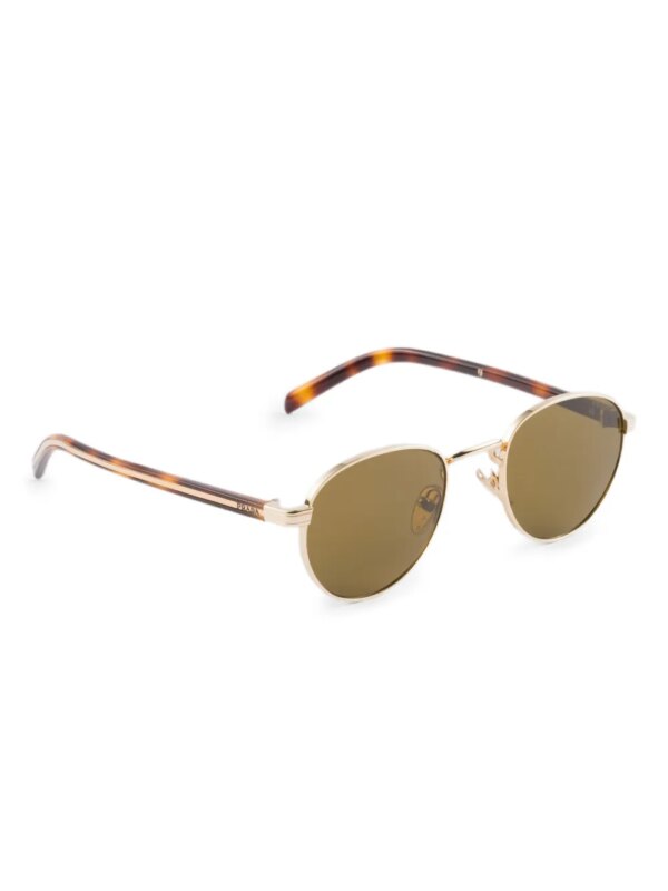 Prada Eyewear Zonnebril met rond montuur - Goud