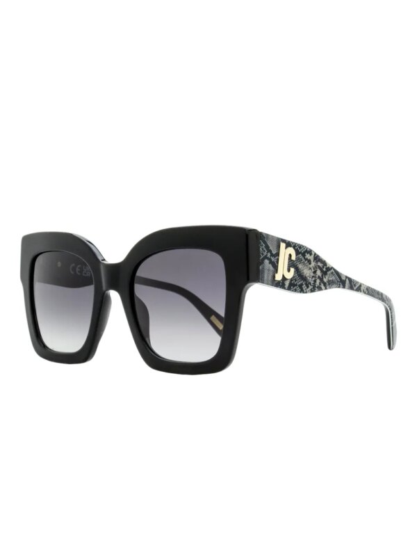Just Cavalli Zonnebril met logoplakkaat - Zwart