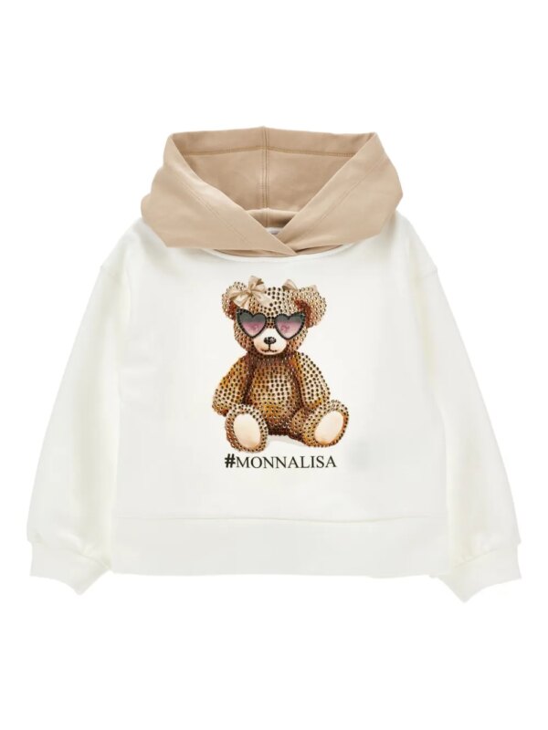 Monnalisa Hoodie met grafische print - Beige