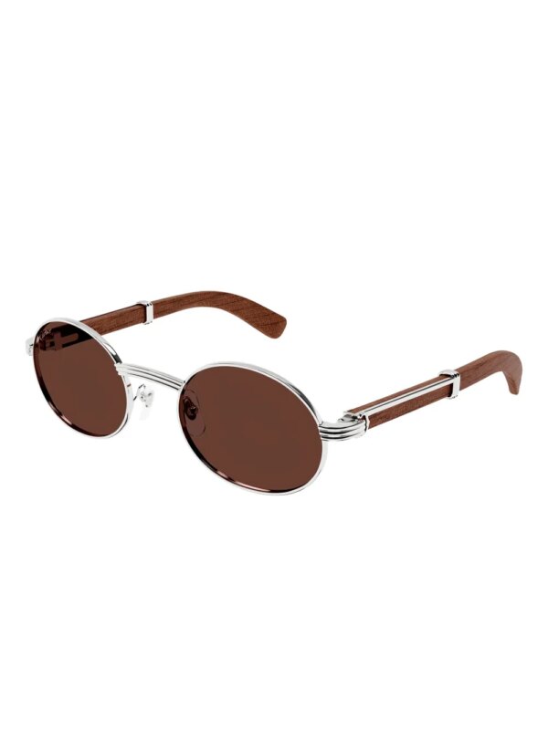 Cartier Eyewear Zonnebril met rond montuur - Zilver