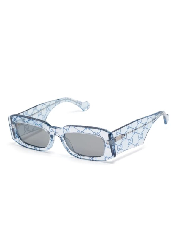 Gucci Eyewear Zonnebril met rechthoekig montuur en GG-monogram - Blauw