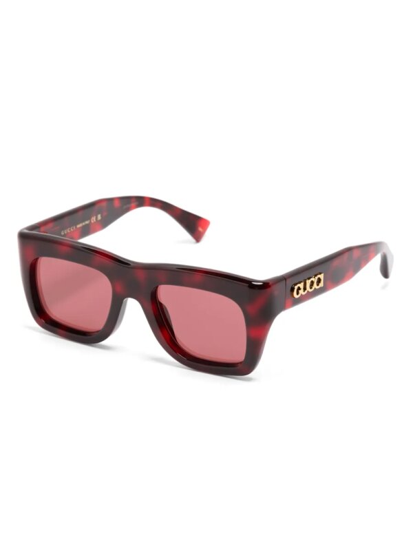 Gucci Eyewear Zonnebril met vierkant montuur - Rood