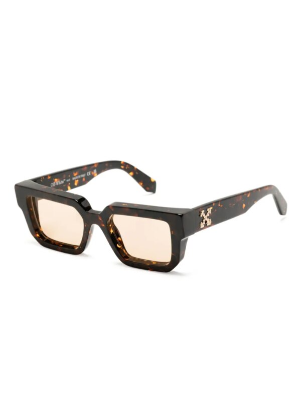Off-White Eyewear Zonnebril met vierkant montuur - Bruin