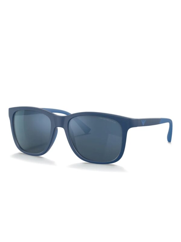 Emporio Armani Zonnebril met vierkant montuur - Blauw