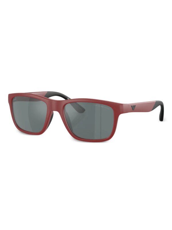 Emporio Armani Zonnebril met rechthoekig montuur - Rood