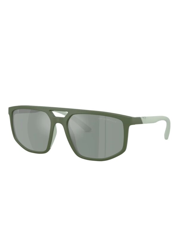 Emporio Armani Zonnebril met vierkant montuur - Groen