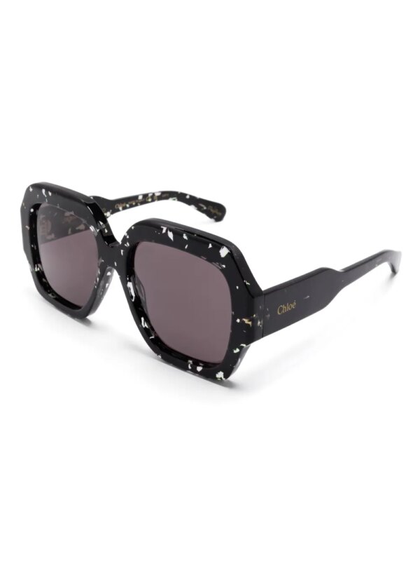 Chloé Eyewear Zonnebril met logoprint - Zwart