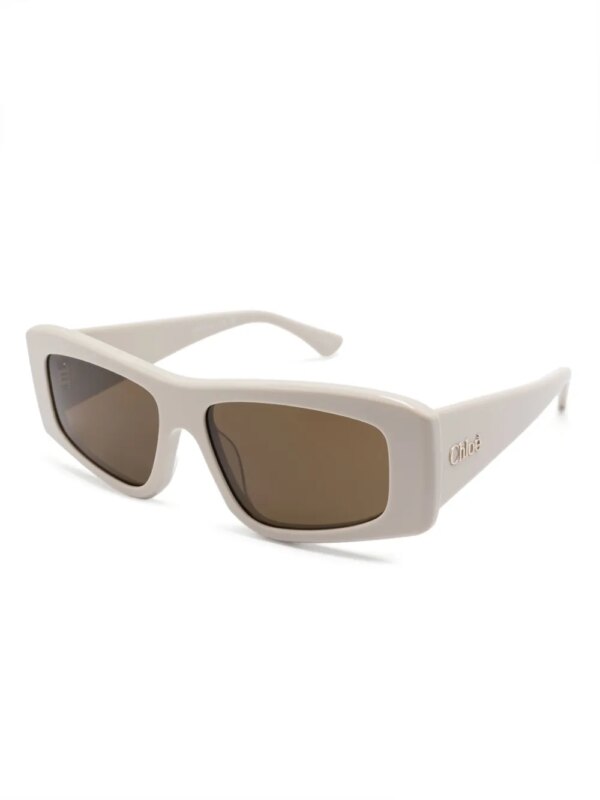 Chloé Eyewear Zonnebril met rechthoekig montuur - Wit