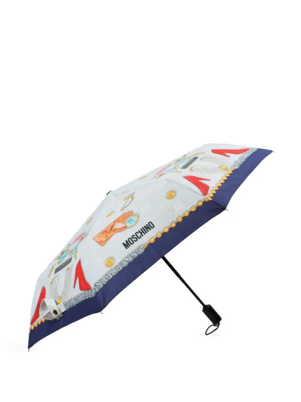 Moschino Paraplu met patroon - Wit