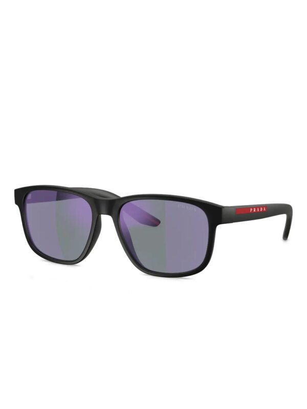 Prada Linea Rossa Zonnebril met vierkant montuur - Zwart