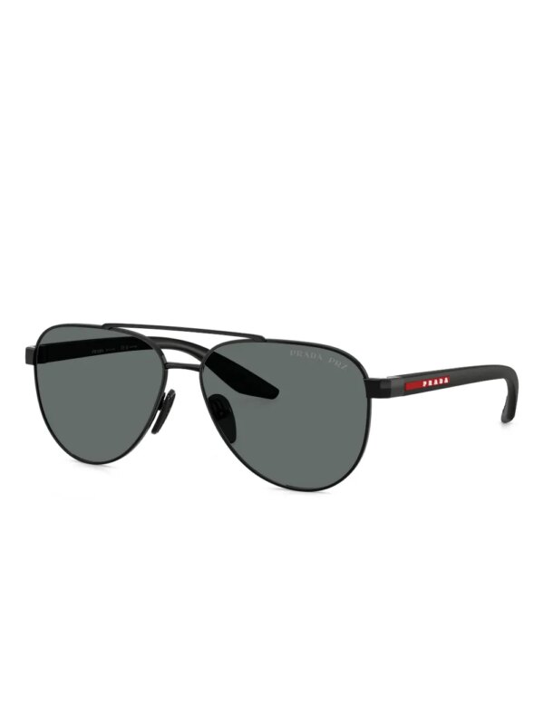Prada Linea Rossa Zonnebril met piloten montuur - Zwart