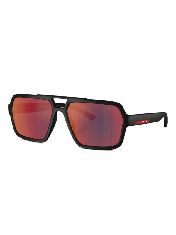 Prada Linea Rossa Zonnebril met vierkant montuur - Zwart
