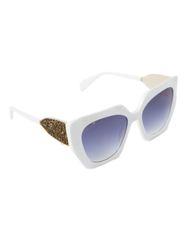 Genny Zonnebril met cat-eye montuur - Wit