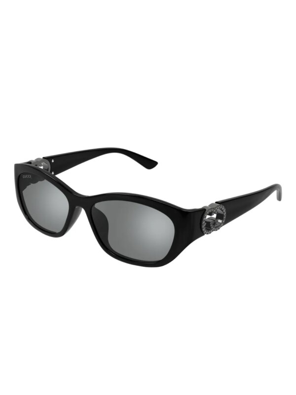 Gucci Eyewear Zonnebril met ovalen montuur en GG-logo - Zwart