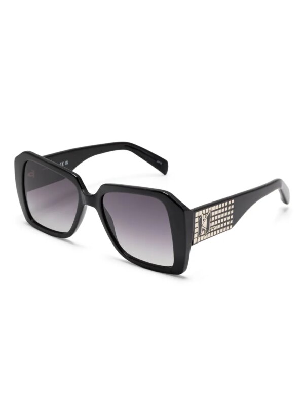 Karl Lagerfeld Modified zonnebril met rechthoekig montuur - Zwart