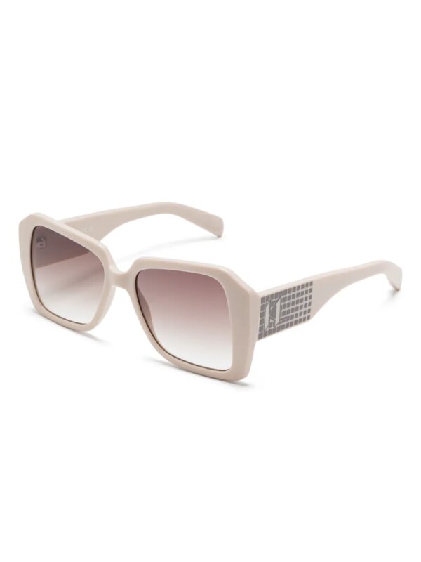 Karl Lagerfeld Modified zonnebril met rechthoekig montuur - Beige