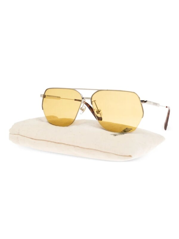Jacquemus Zonnebril met gegraveerd logo - Zilver
