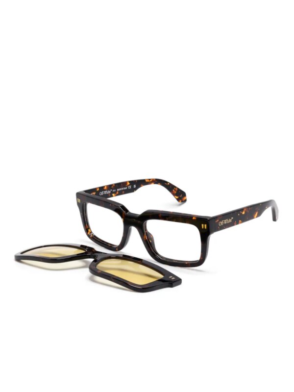 Off-White Eyewear Clip-on zonnebril met vierkant montuur - Bruin